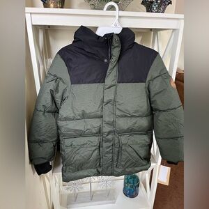 Kids Green and Black Puffer Jacket